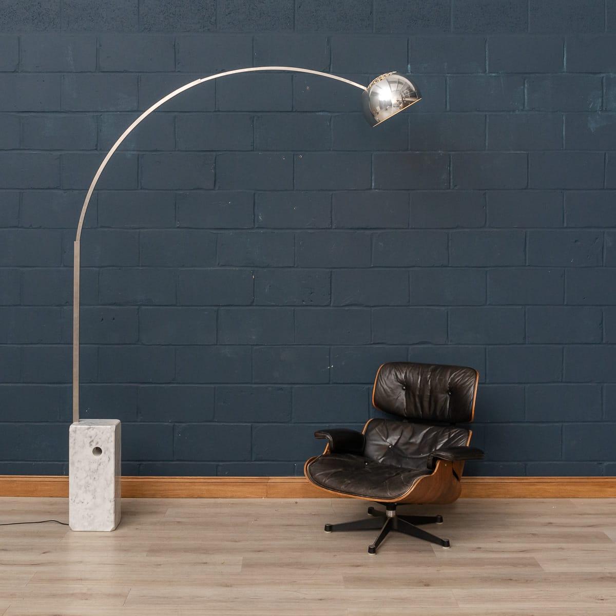 Shining a light on classic 20th century pieces, the Arco is an iconic piece of midcentury lighting from Italian designer Achille Castiglioni. With an arching aluminium frame, domed shade and elegantly carved Carrara marble base, this functional