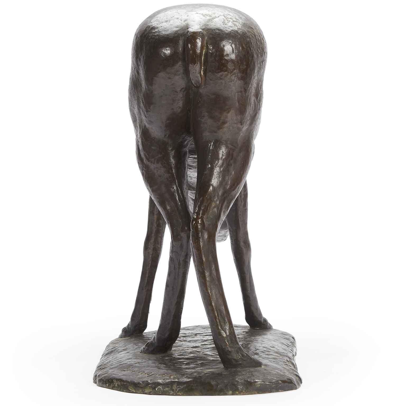 Hirschfigur des italienischen Buonapace, Art-déco-Tierskulptur, Bronzeskulptur, 1930 im Zustand „Gut“ im Angebot in Milano, MI