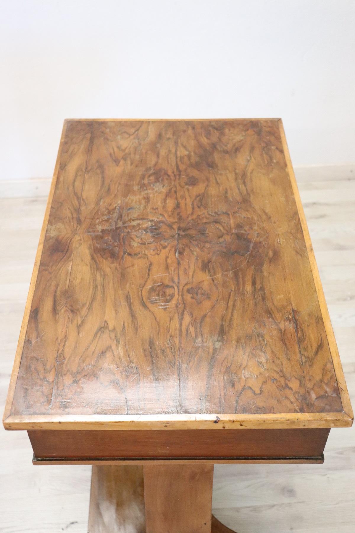 20th Century Italian Art Deco Briar Root Walnut Side Tables 3