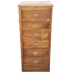 20th Century Italian Art Deco Dresser or Chest of Drawers in Solid Oak