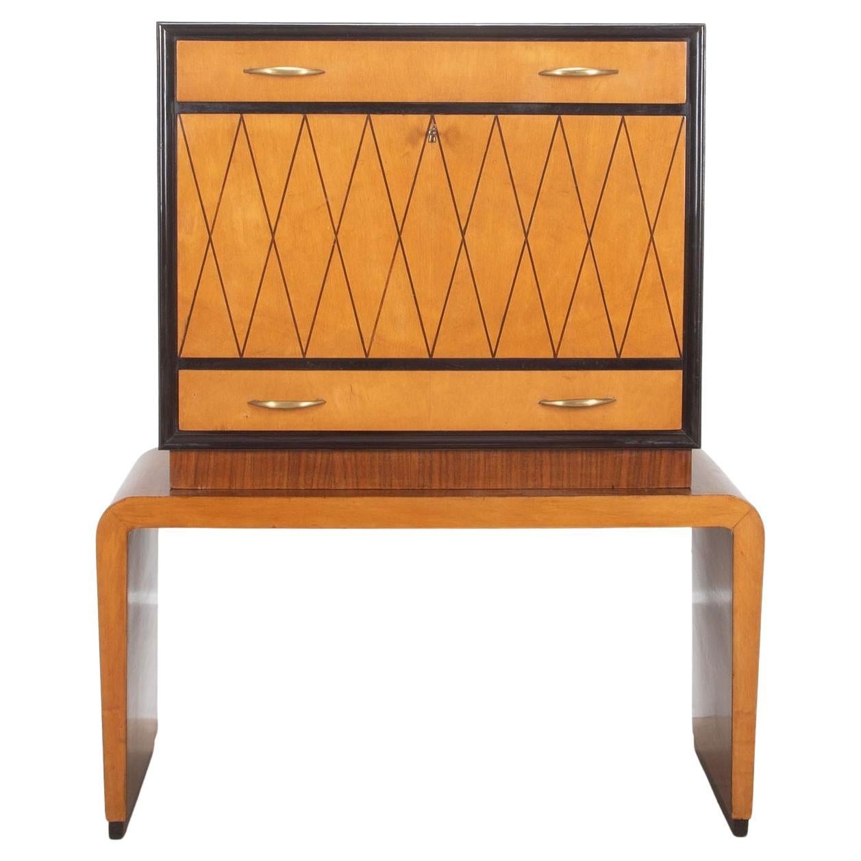 Meuble à boissons Art déco italien du 20e siècle