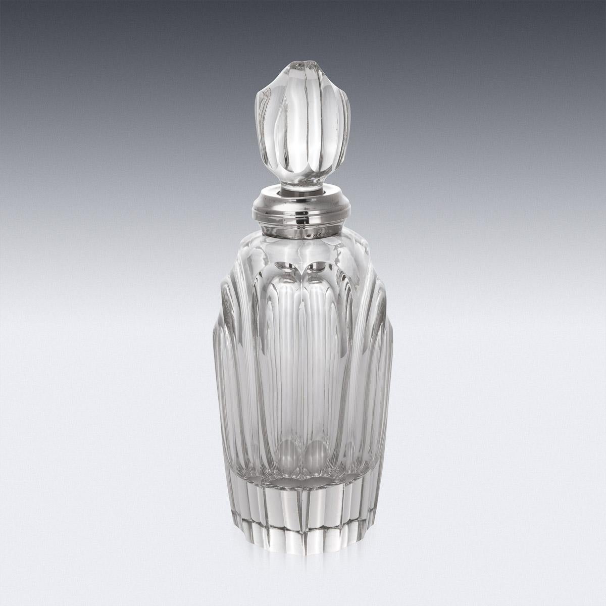 20th Century Italian Art Deco Solid Silver & Cut Glass Decanter, c.1960 For Sale 1
