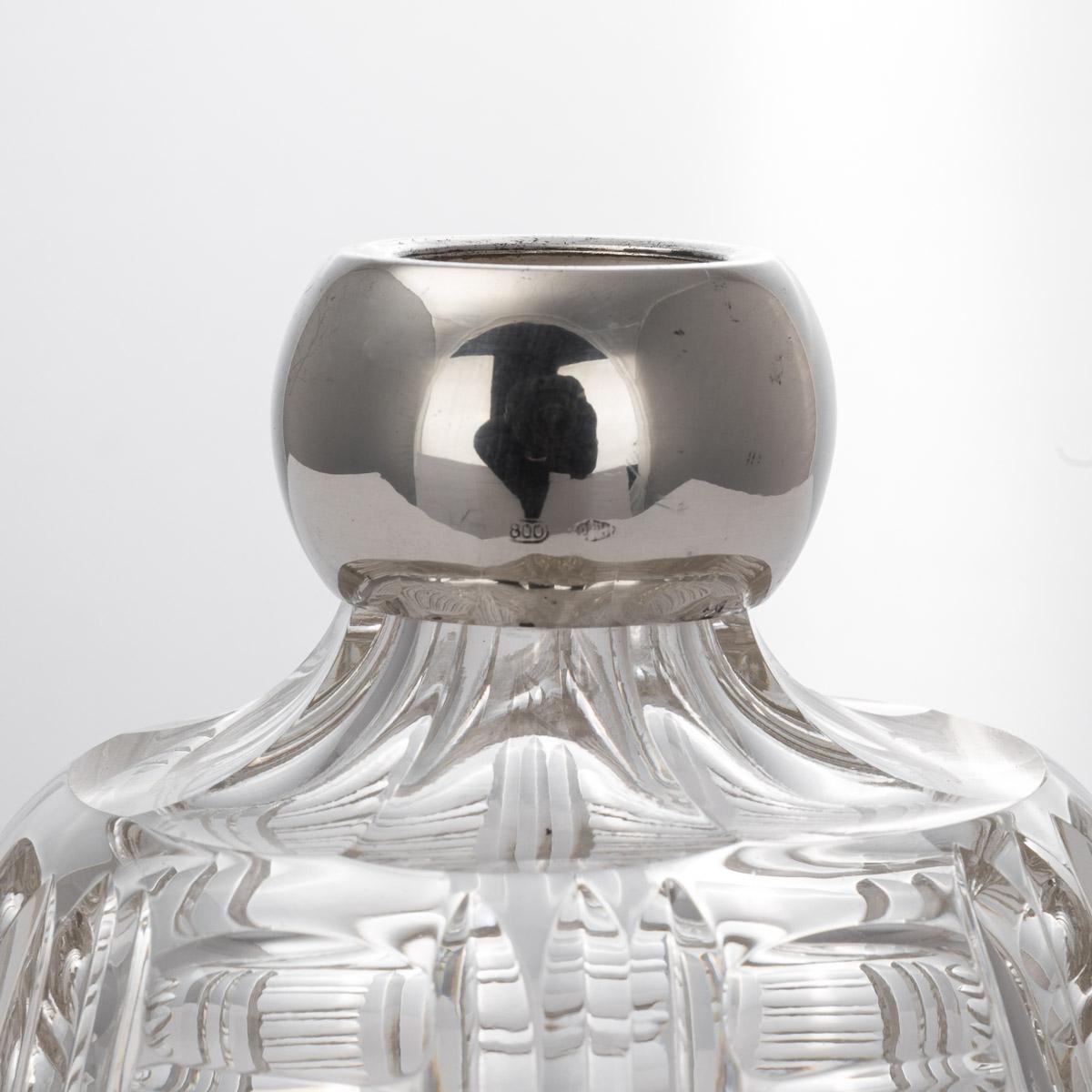 20th Century Italian Art Deco Solid Silver & Cut Glass Decanter, c.1960 4