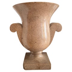 20th Century Italian Art Deco Stone Urn Vase with Scroll Handles