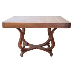 20th Century Italian Art Deco Veneered  Walnut Dining Table