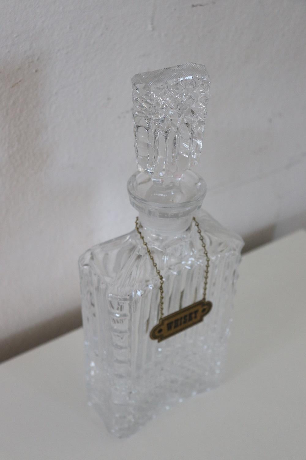 Late 20th Century 20th Century Italian Art Glass Whiskey Bottle, 1980s For Sale