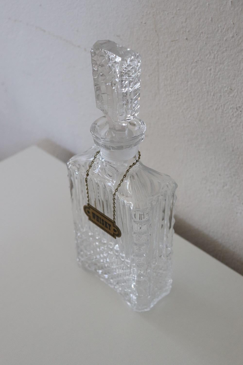 20th Century Italian Art Glass Whiskey Bottle, 1980s For Sale 1