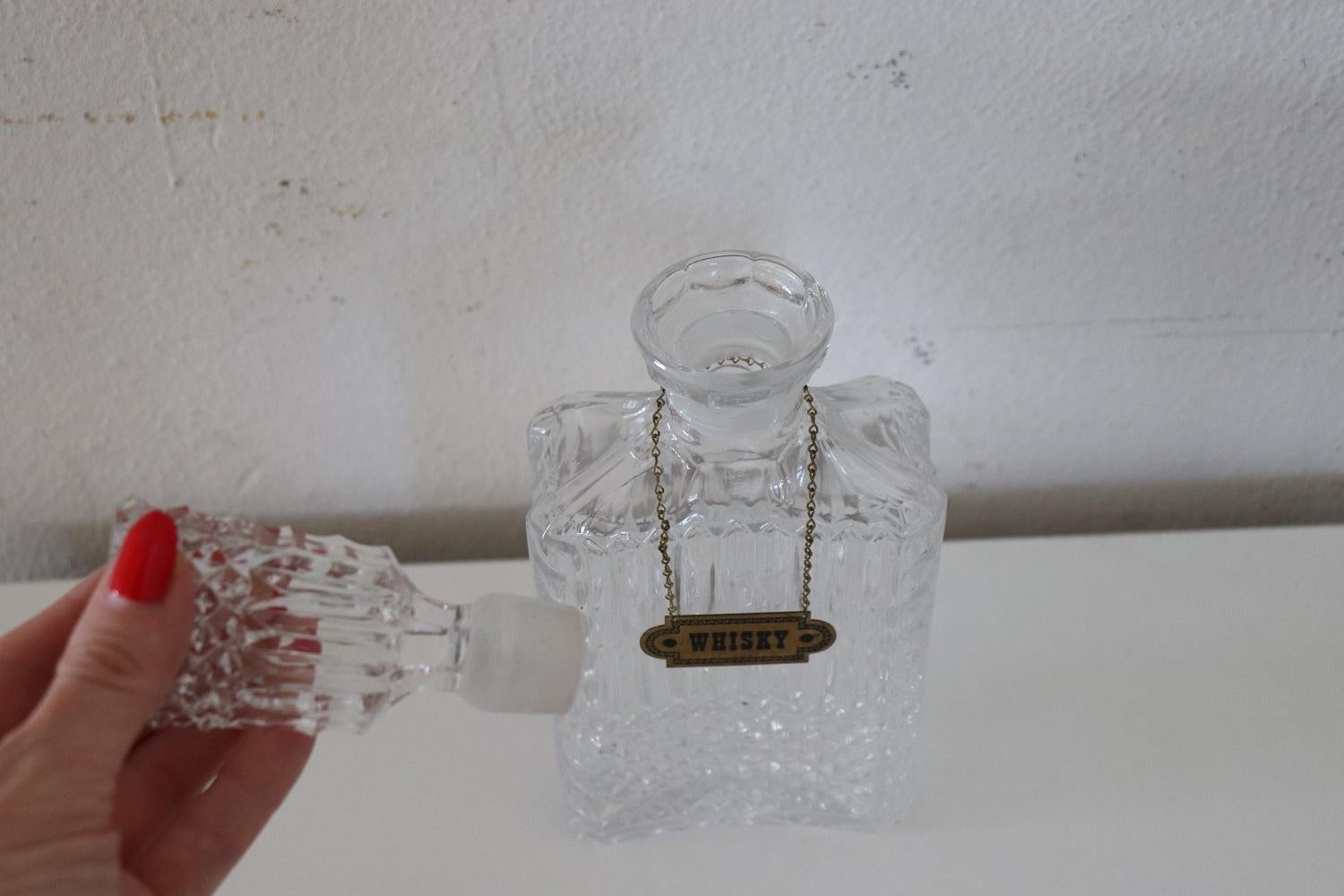 20th Century Italian Art Glass Whiskey Bottle, 1980s For Sale 2
