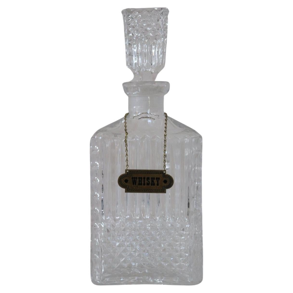 20th Century Italian Art Glass Whiskey Bottle, 1980s For Sale