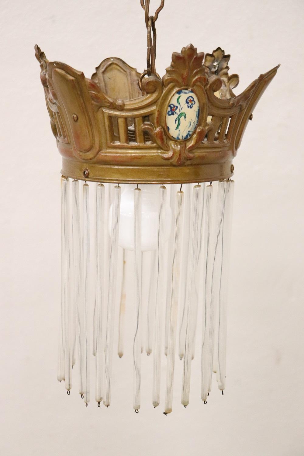 Italienischer Jugendstil-Kronleuchter aus vergoldeter Bronze des 20. Jahrhunderts, 1910er Jahre im Angebot 3