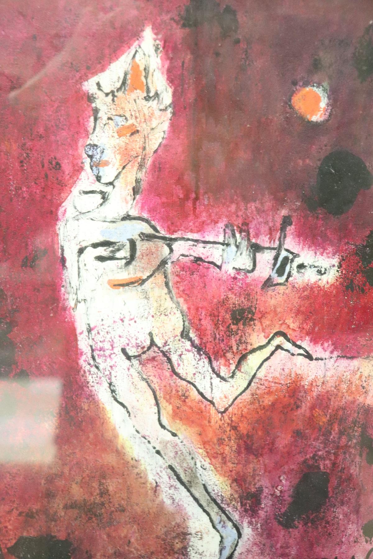 Peint Tempera sur papier de Franco Rognoni, artiste italien du 20e siècle