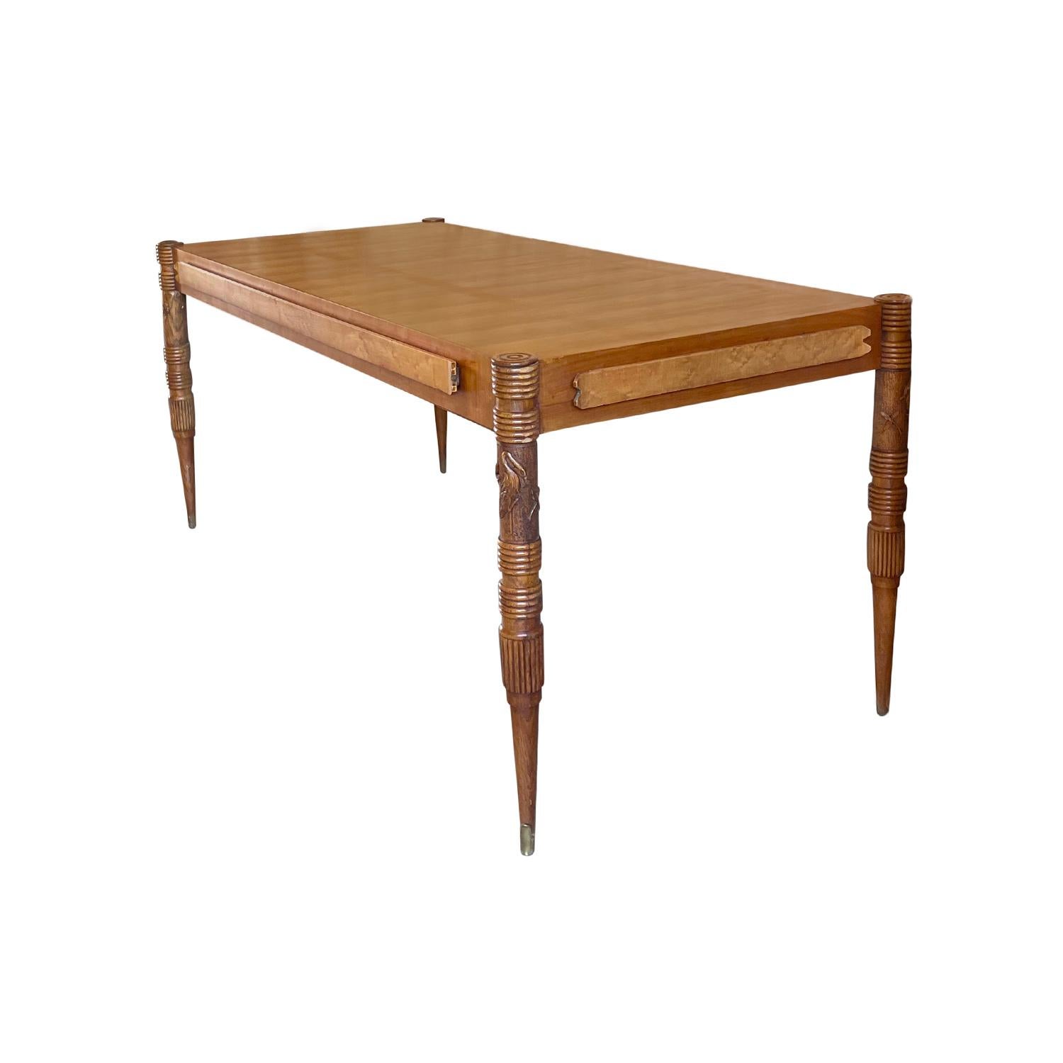 20th Century Italian Vintage Ashwood Dining Room Table by Pier Luigi Colli In Good Condition For Sale In West Palm Beach, FL