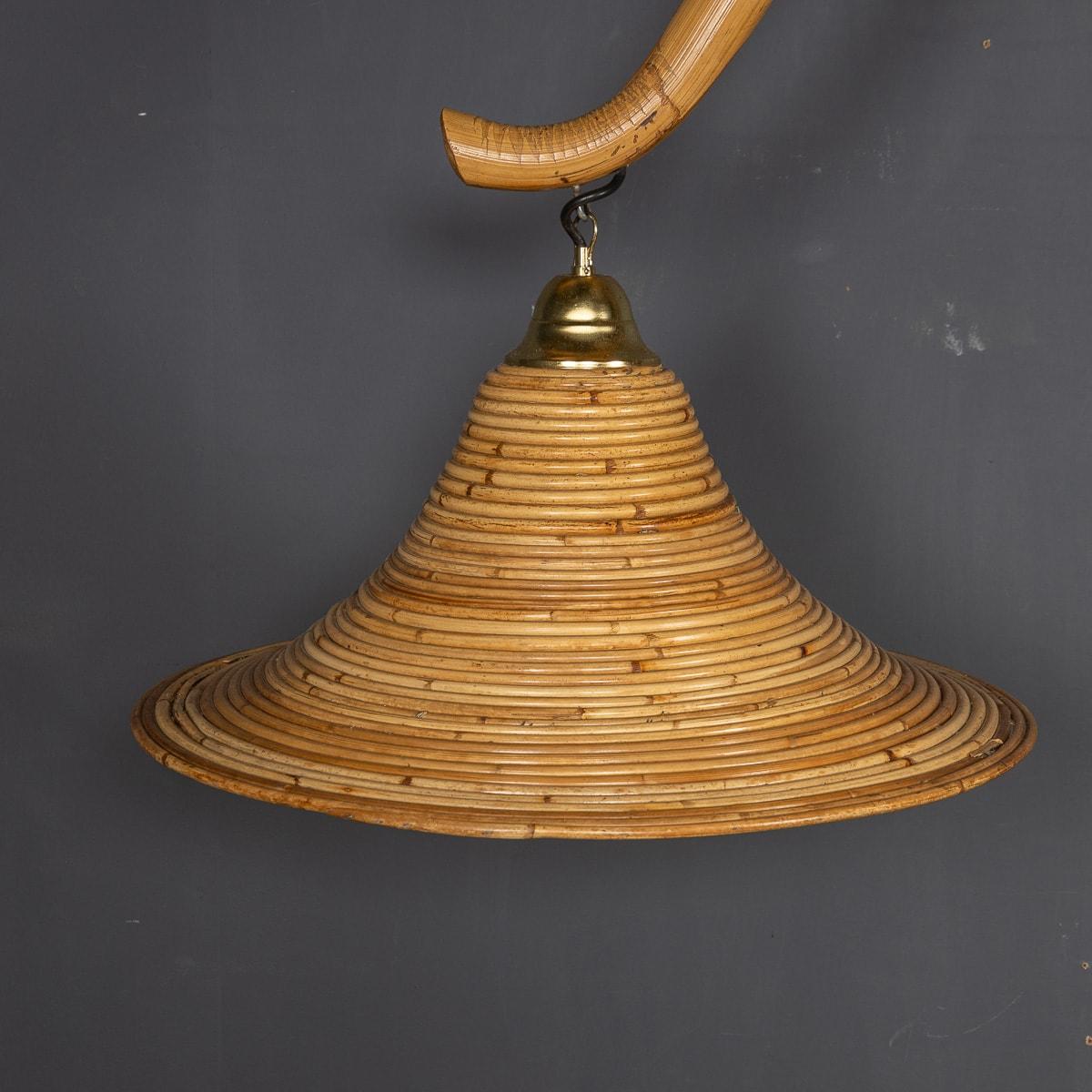 20th Century Italian Bamboo Arc Floor Lamp by Vivai del Sud, circa 1970 For Sale 1