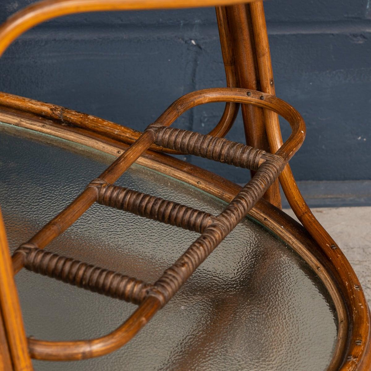 Chariot italien pour boissons en bambou du 20ème siècle, vers 1970 en vente 10