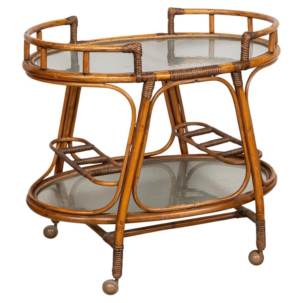 20th Century Italian Bamboo Drinks Trolley c.1970