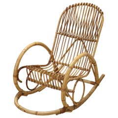 20th Century Italian Bamboo Rocking Chair