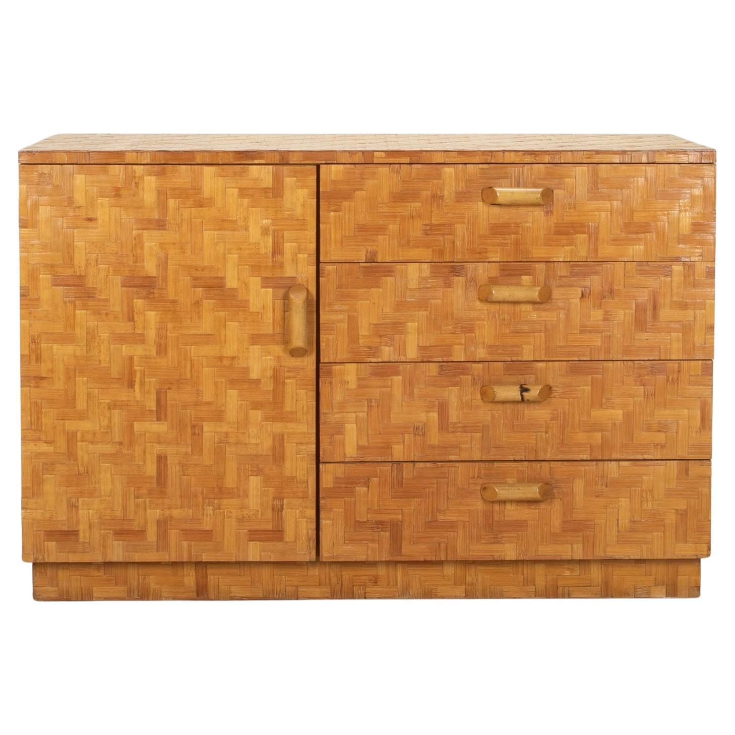 20th Century Italian Bamboo Side Cabinet For Sale