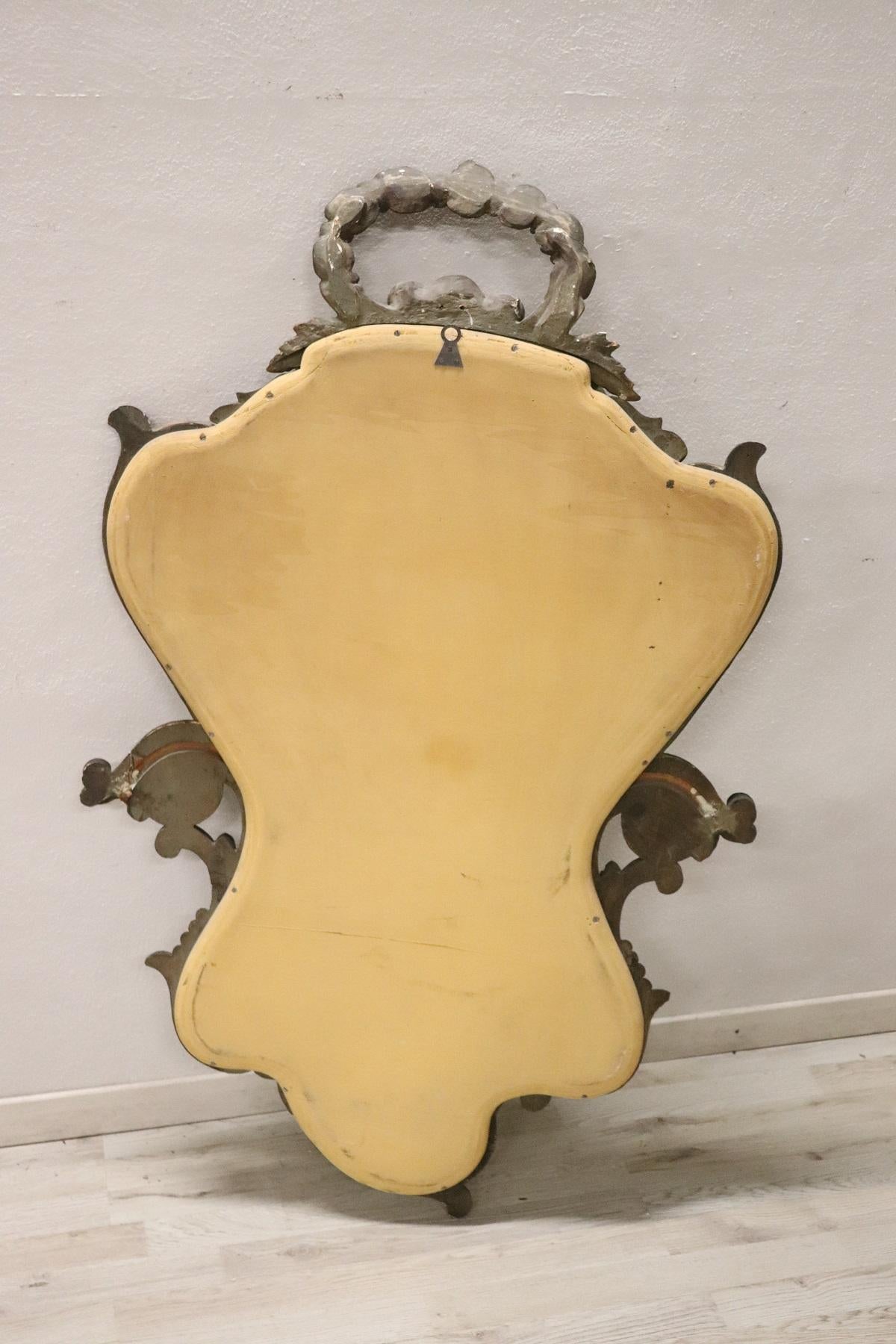 20th Century Italian Baroque Style Carved and Gilded Wood Wall Mirror 4