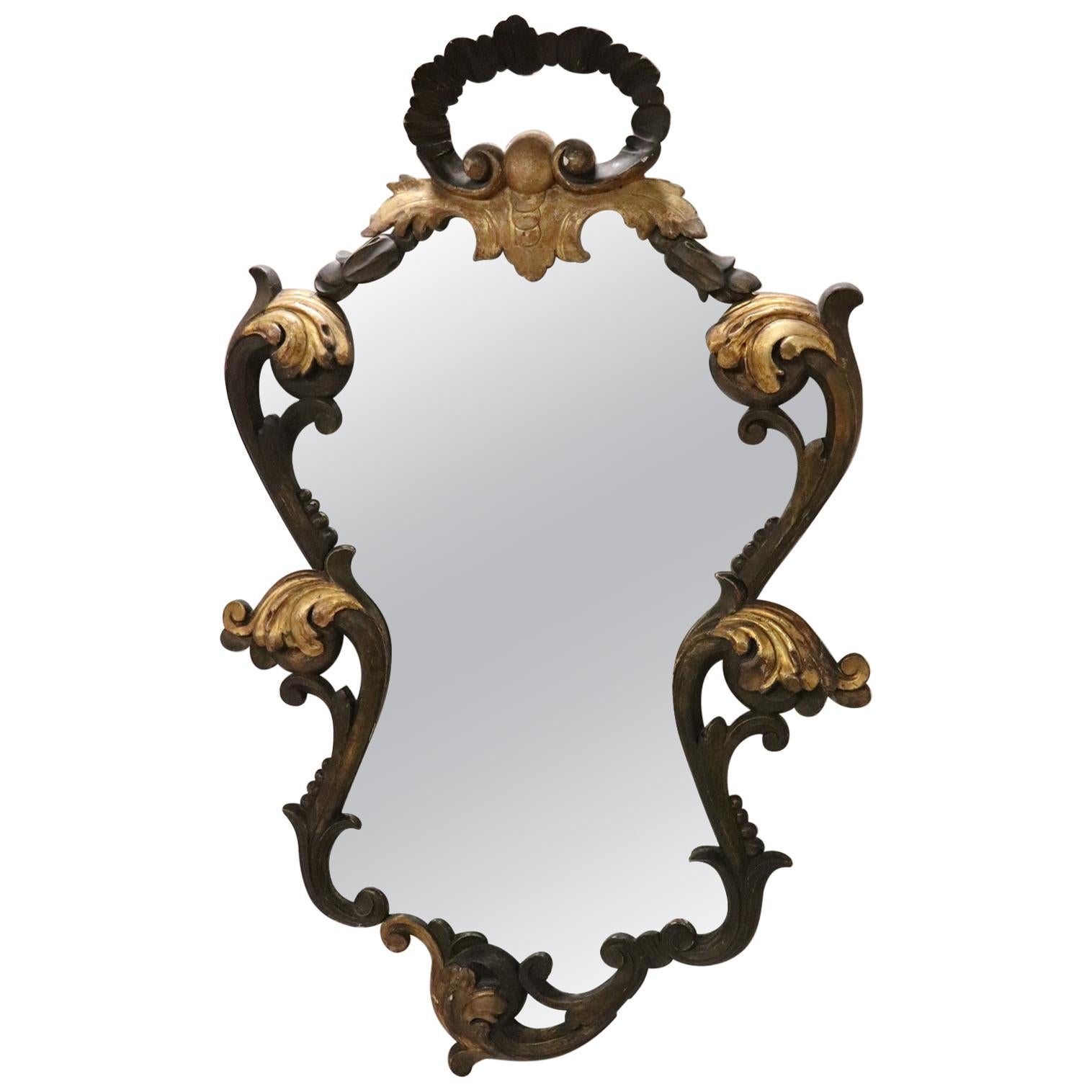 20th Century Italian Baroque Style Carved and Gilded Wood Wall Mirror