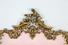 20th Century Italian Baroque Style Carved and Gilded Wood with Fabric Headboard