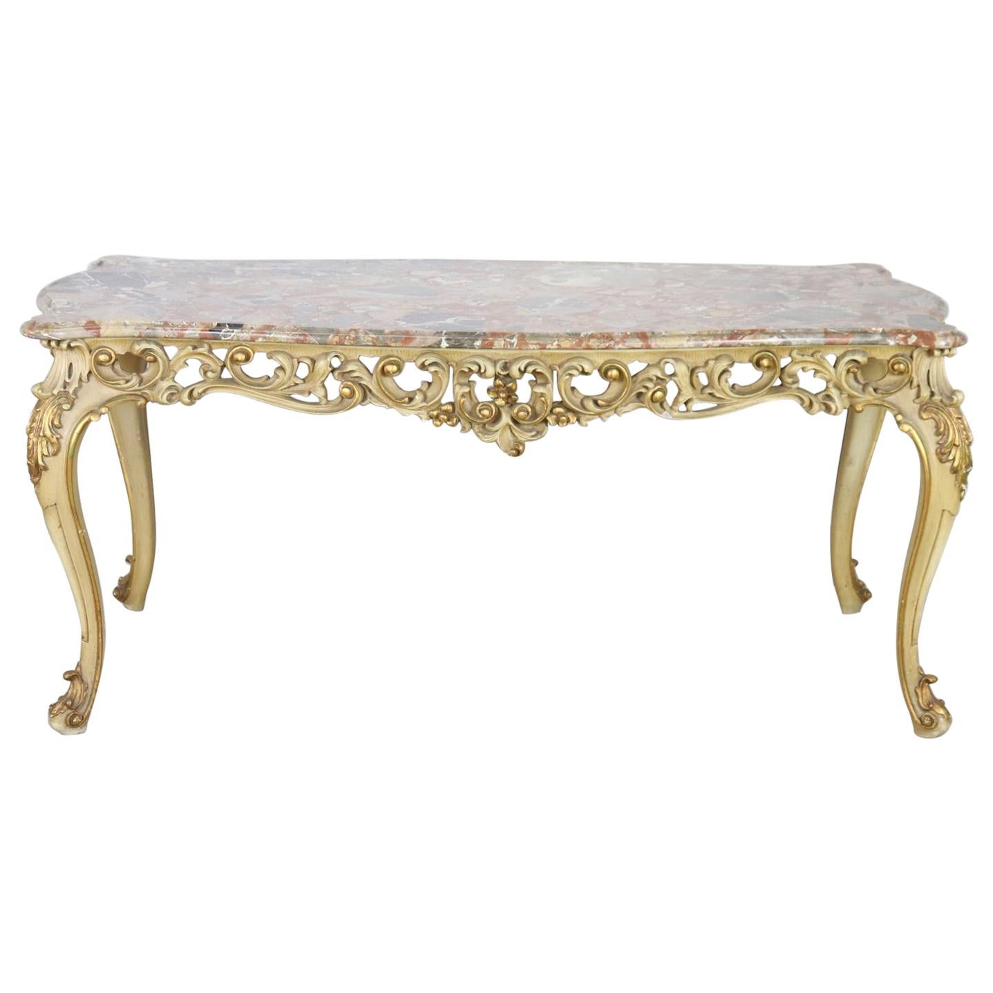 20th Century Italian Baroque Style Carved Lacquered Gilded Wood Dining Table