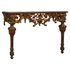 20th Century Italian Baroque style gilded and carved wall console