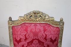 20th Century Italian Baroque Style Gilded Wood Pair of Armchairs