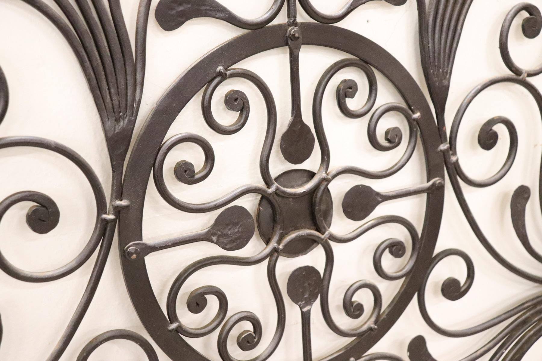 20th Century Italian Baroque Style Gilded Wrought Iron Headboard 3
