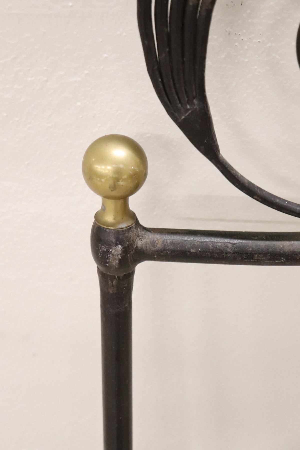 20th Century Italian Baroque Style Gilded Wrought Iron Headboard 5