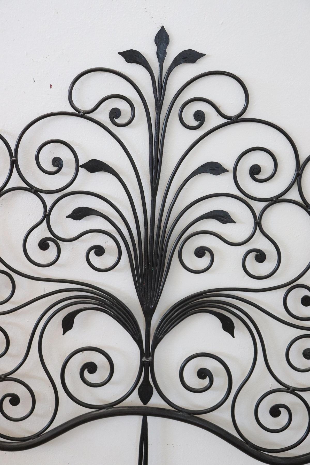 Mid-20th Century 20th Century Italian Baroque Style Gilded Wrought Iron Headboard