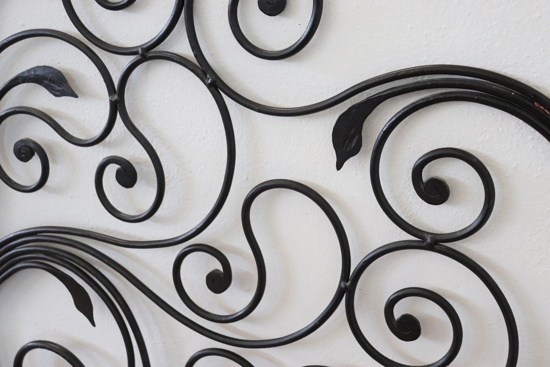 20th Century Italian Baroque Style Gilded Wrought Iron Headboard 1