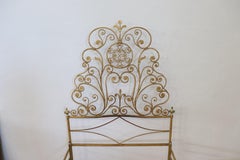 20th Century Italian Baroque Style Golden Iron Single Bed