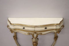 20th Century Italian Baroque Style Lacquered and Golden Console Table