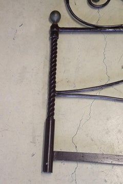 20th Century Italian Baroque Style Silvered Wrought Iron Headboard