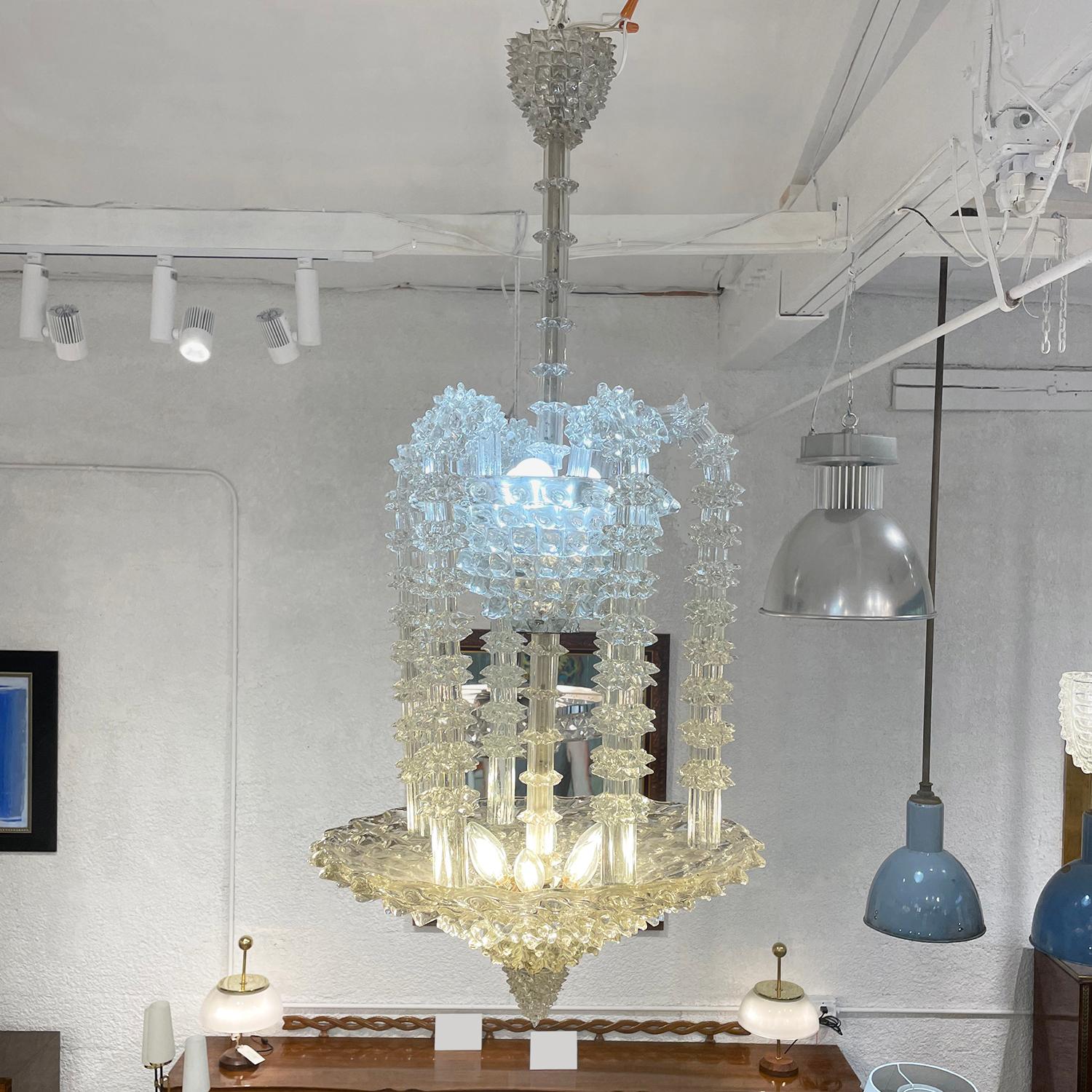 20th Century Italian Barovier Murano Glass Tear-Drop Pendant by Ercole Barovier For Sale 4