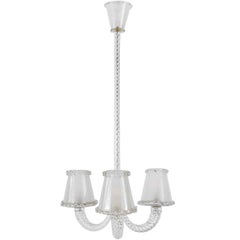 20th Century Italian Barovier Toso Venetian Murano Glass Art Deco Chandelier