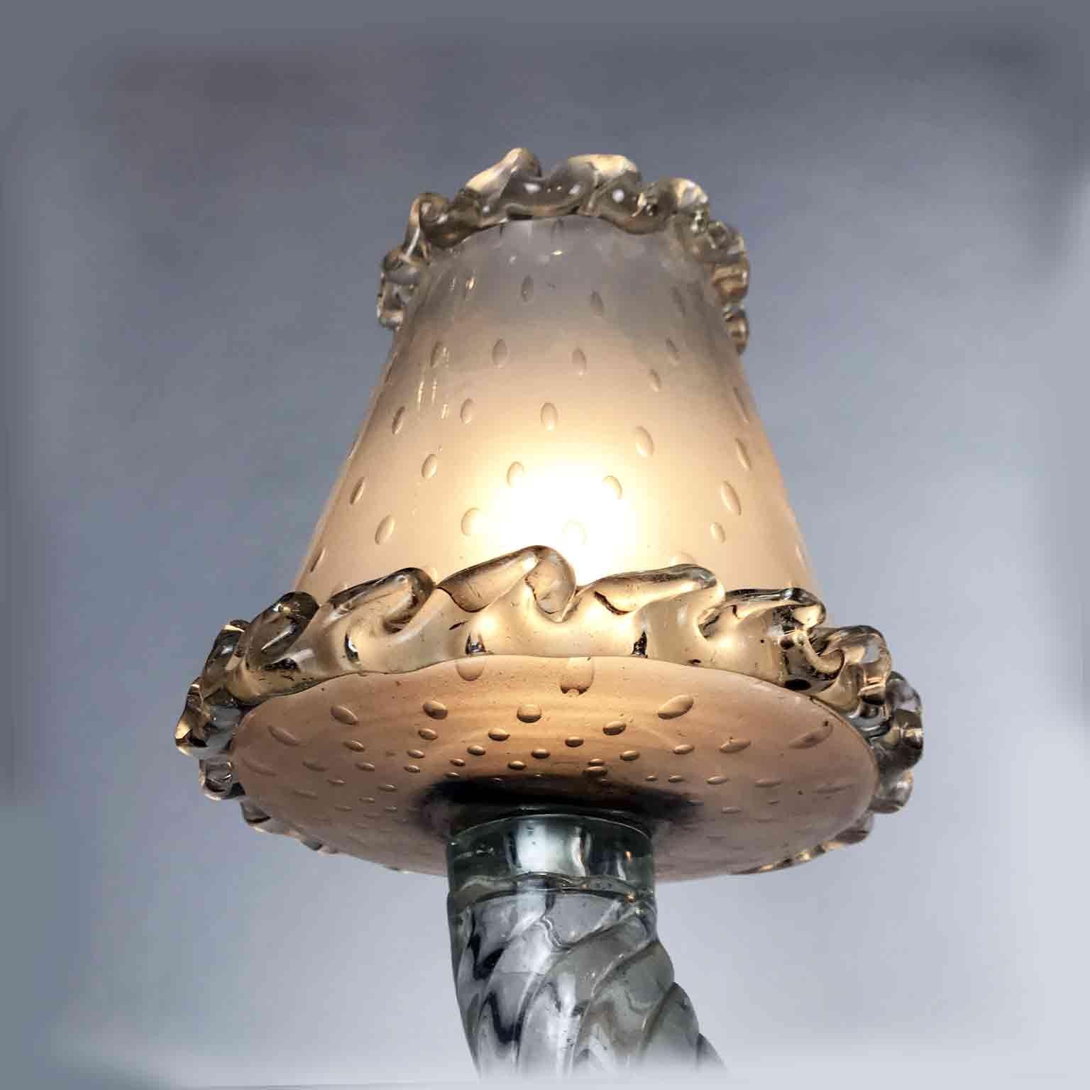 Italienischer Barovier Toso-Kronleuchter aus venezianischem Muranoglas des 20. Jahrhunderts im Angebot 4