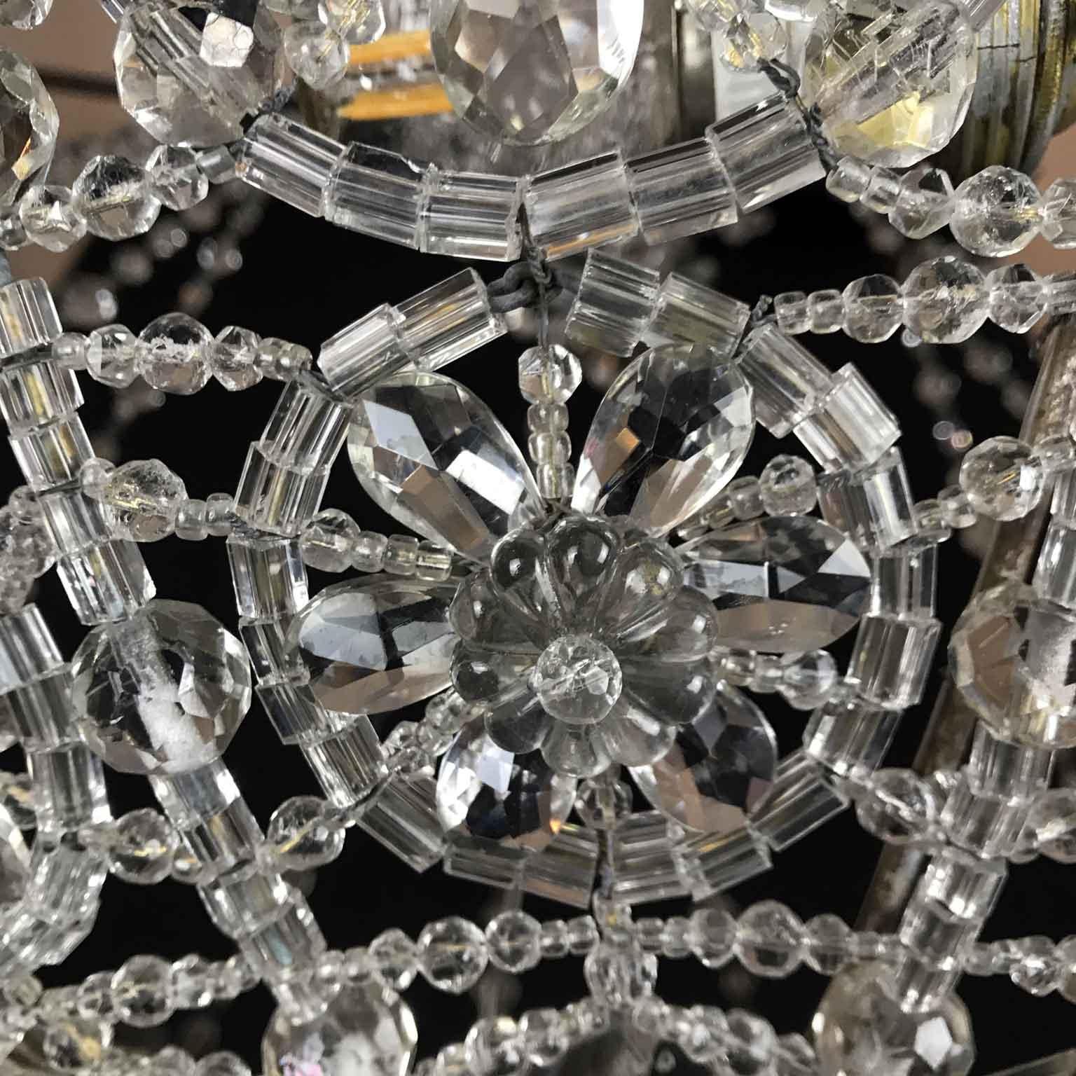20th Century Italian Beaded Crystal Flush Mount Umbrella Chandelier  12