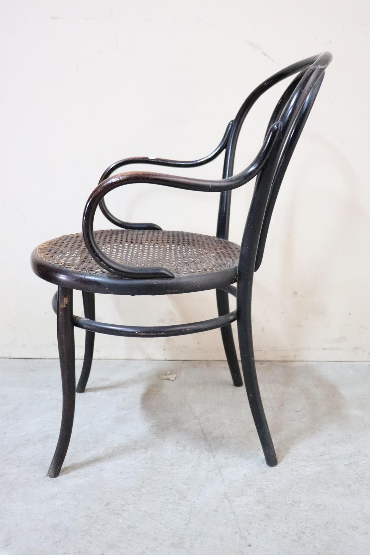 19th Century Beech Armchair with Vienna Straw by Gebrüder Thonet 2