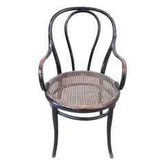 19th Century Beech Armchair with Vienna Straw by Gebrüder Thonet