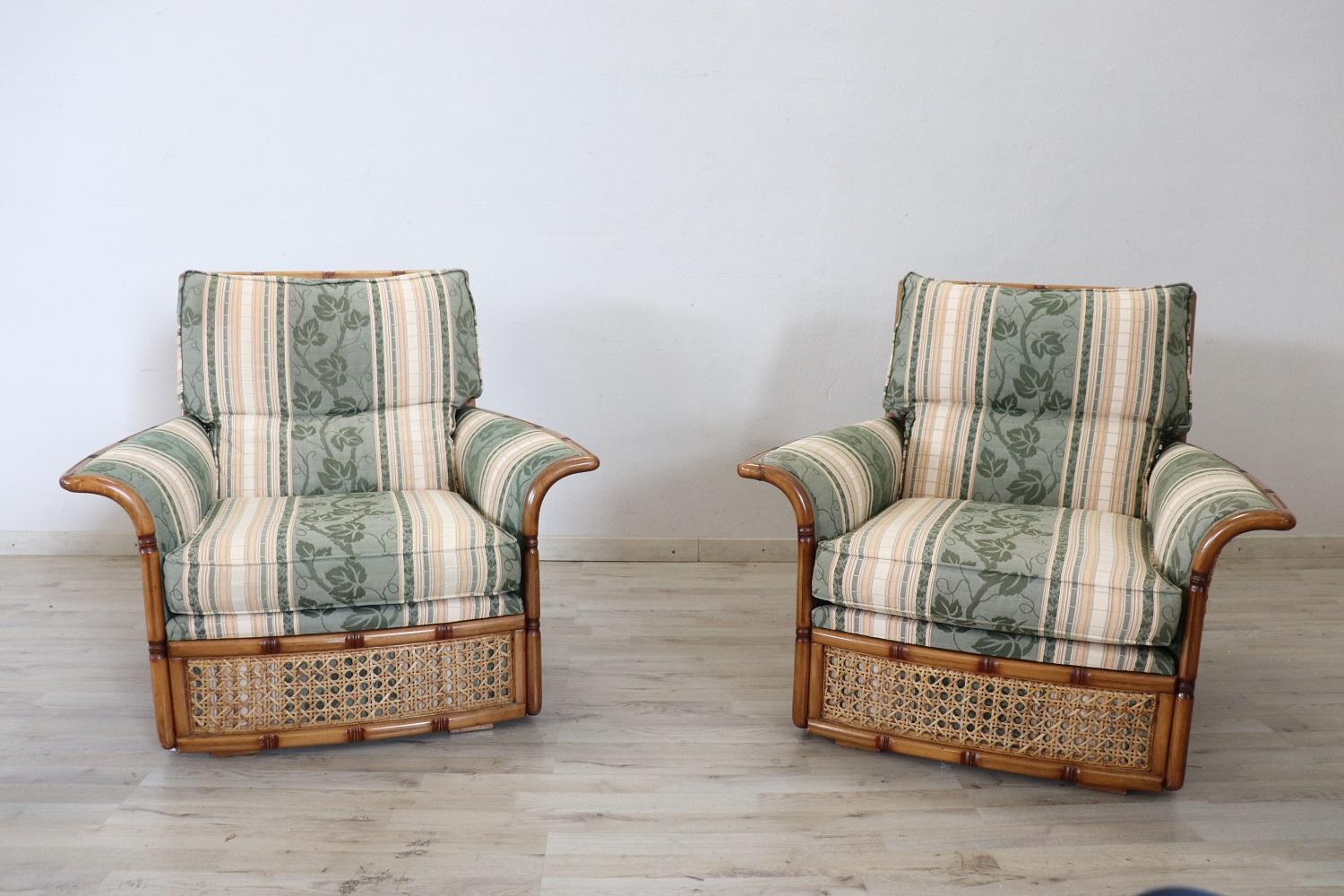 20th Century Italian Beech Living Room Set or Salon Suite with Wien Straw 6