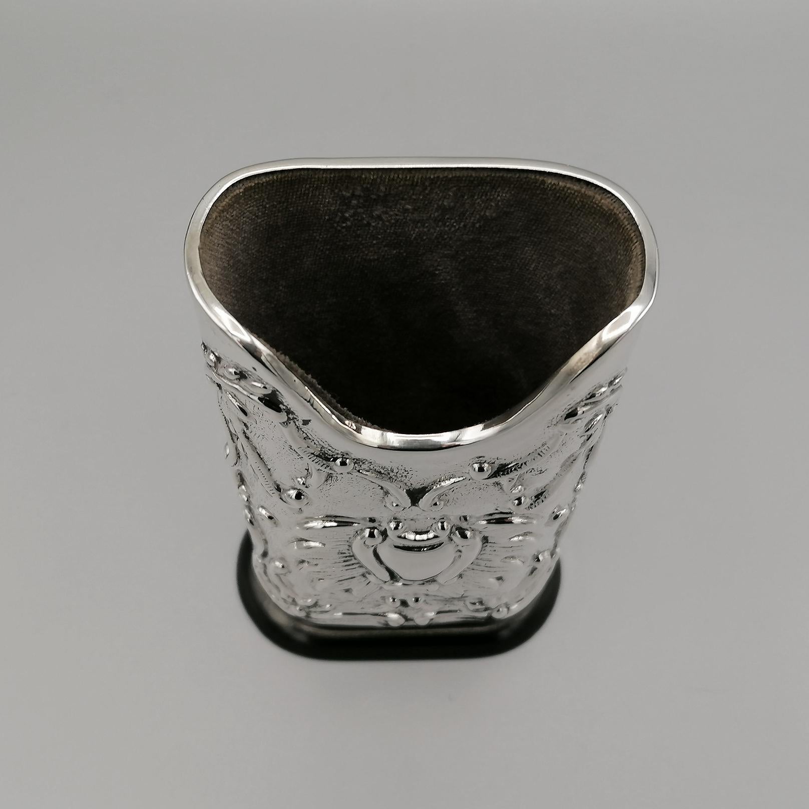 20th Century Italian Big Sterling Silver Pen Holder For Sale 4