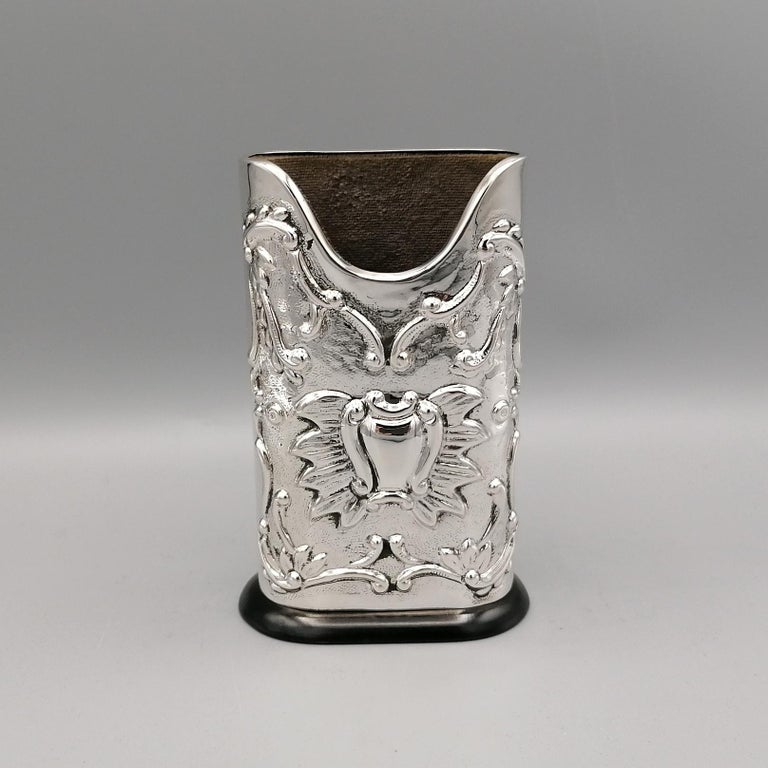 20th Century Italian Big Sterling Silver Pen Holder For Sale 5