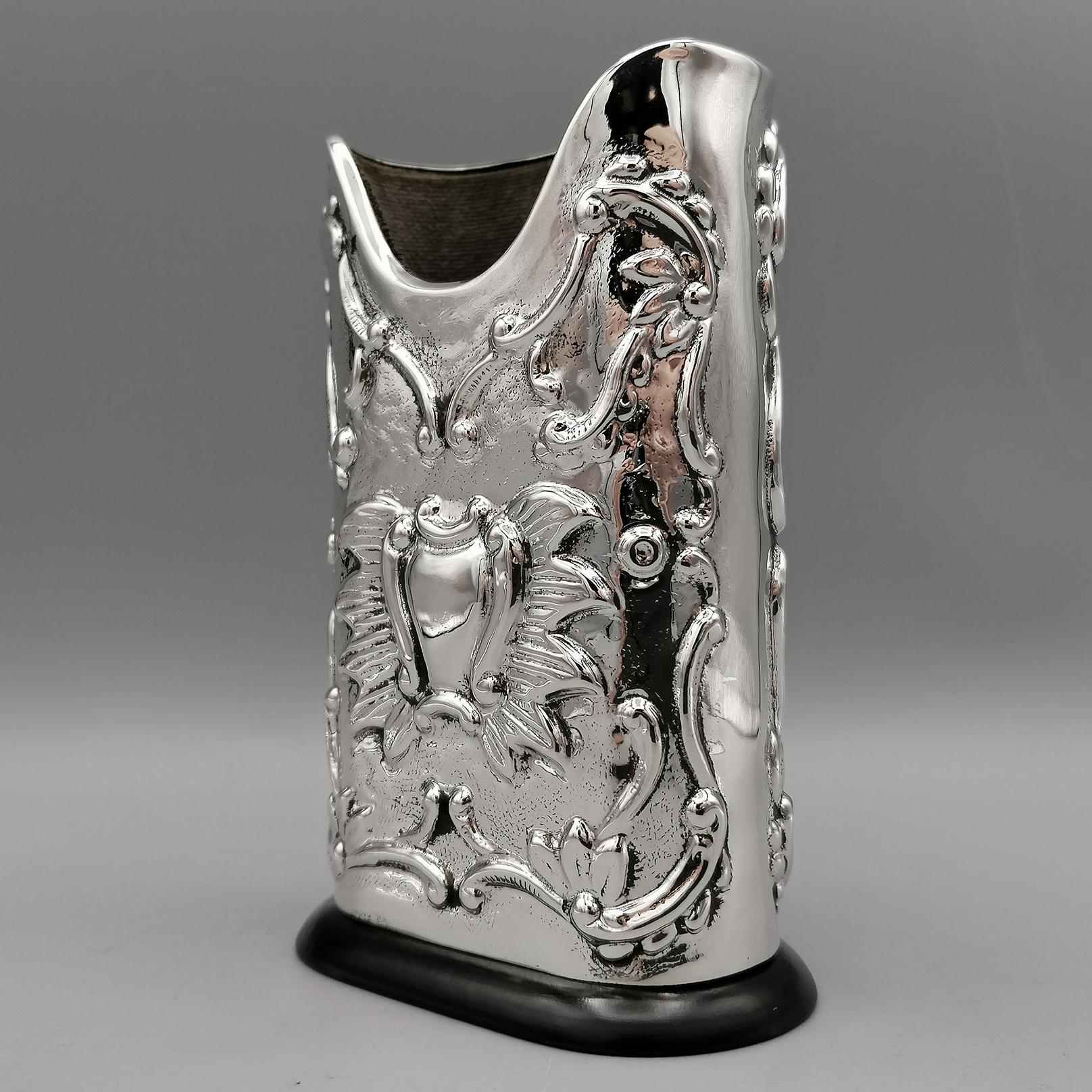 20th Century Italian Big Sterling Silver Pen Holder For Sale 1