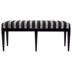 20th Century Italian Black, Giltwood Neoclassical Style Bench