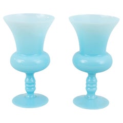 20th Century Italian Blue Glass Cup, Set of 2