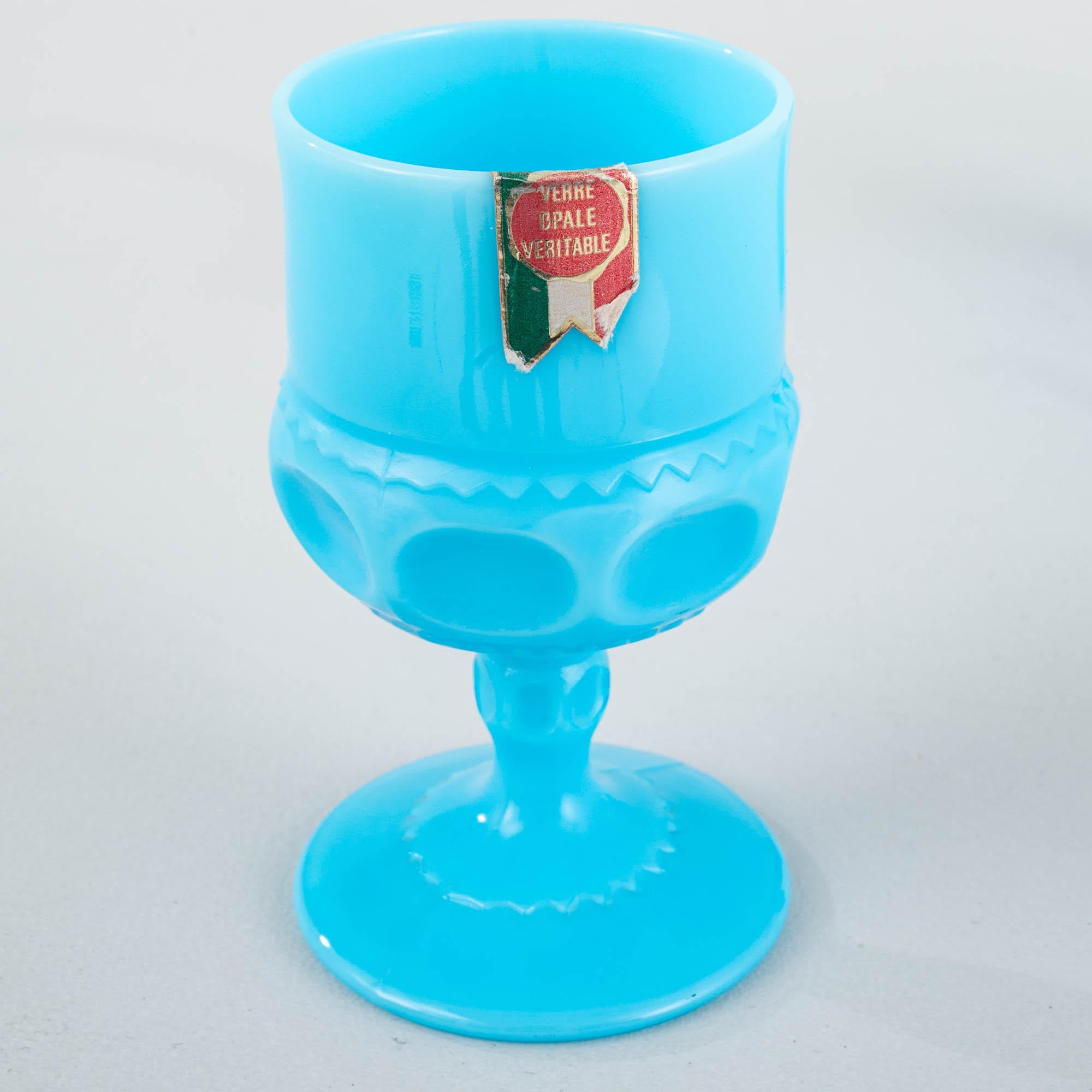 20th Century Italian Blue Glass Cup, Set of 3 For Sale 6