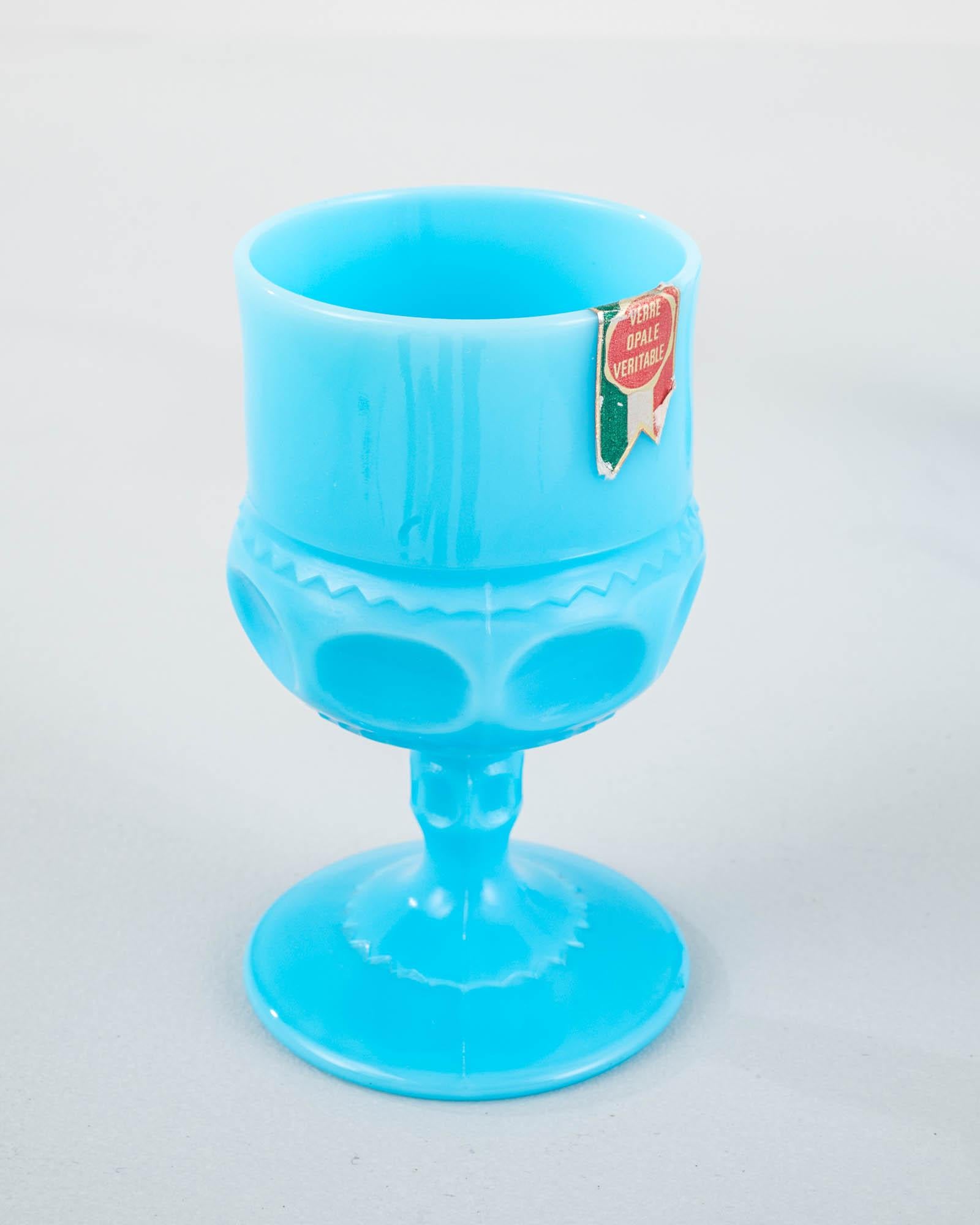 20th Century Italian Blue Glass Cup, Set of 3 For Sale 4