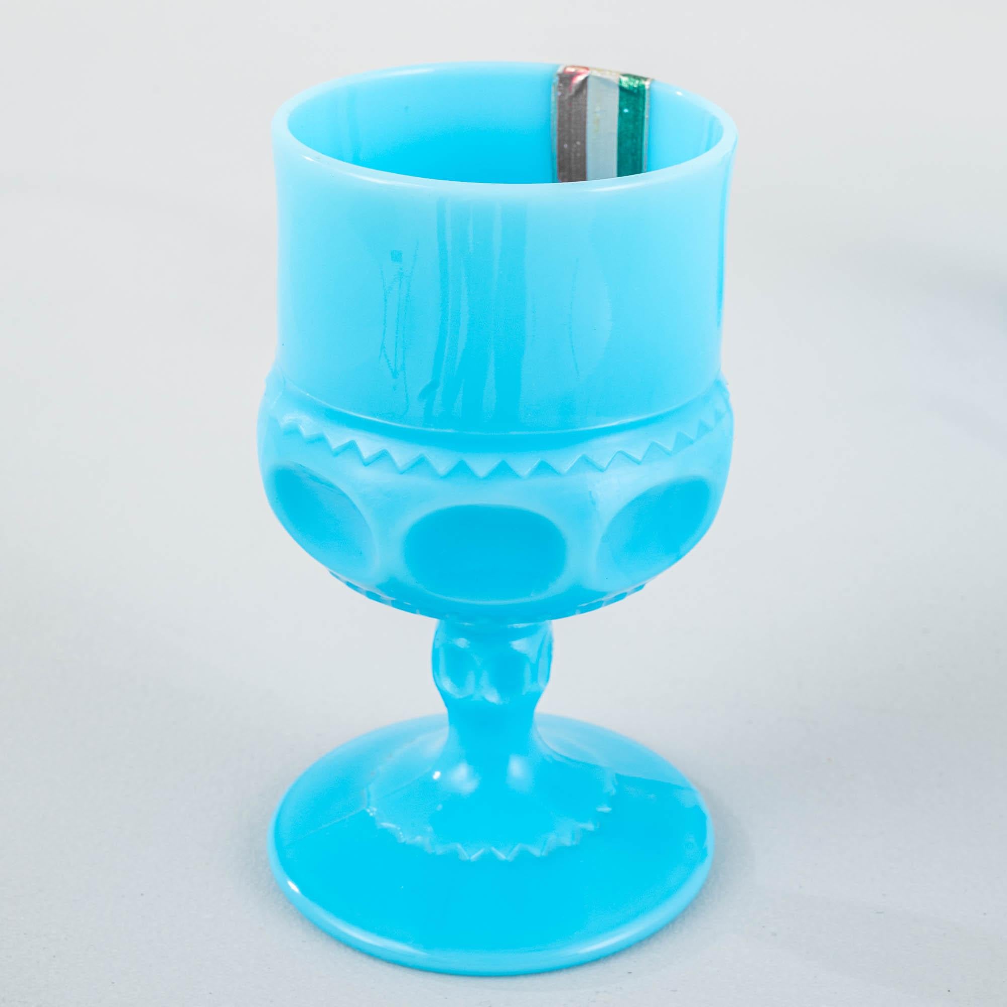 20th Century Italian Blue Glass Cup, Set of 3 For Sale 5