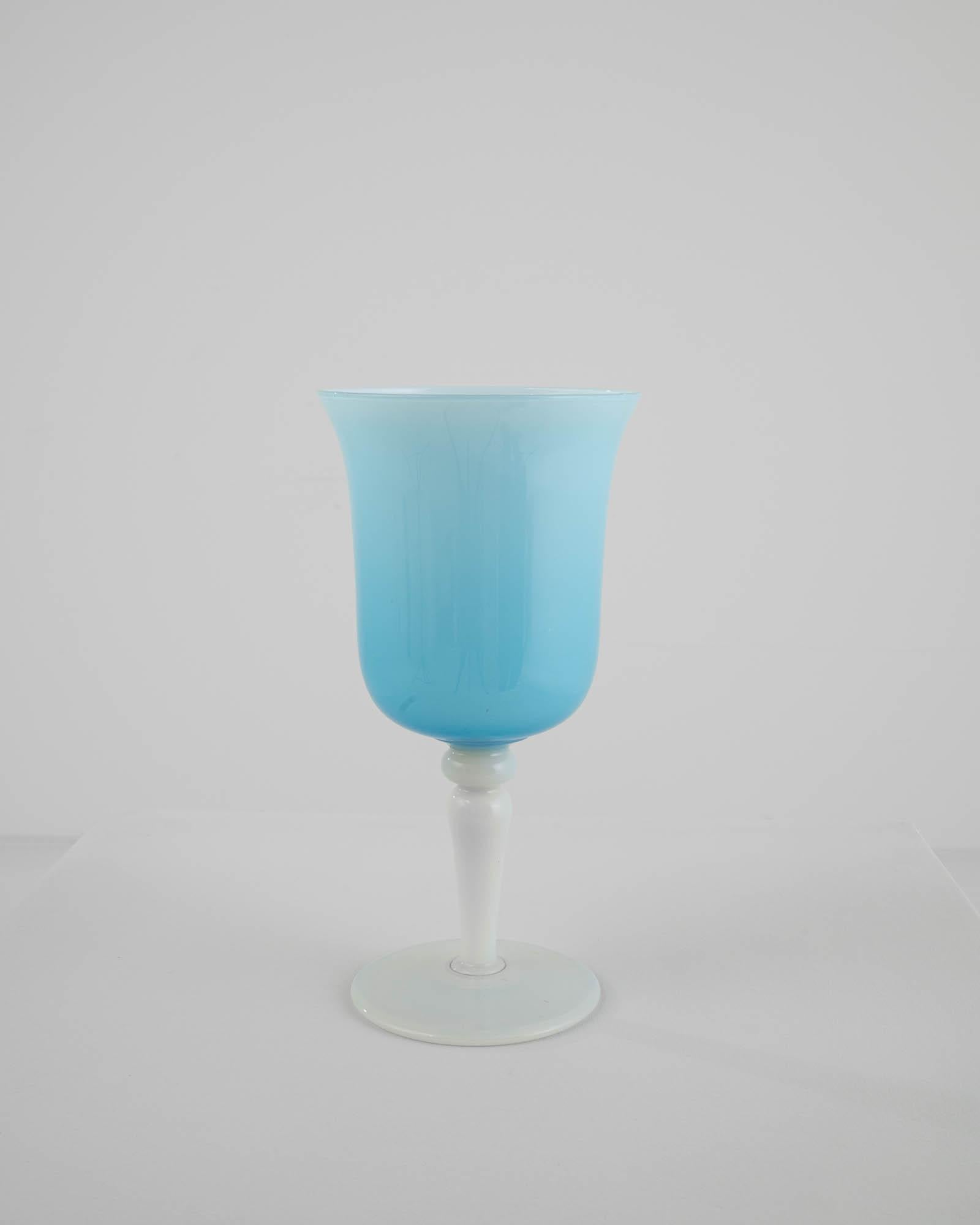20th Century Italian Blue Glass Goblet In Good Condition For Sale In High Point, NC
